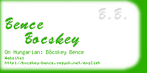 bence bocskey business card